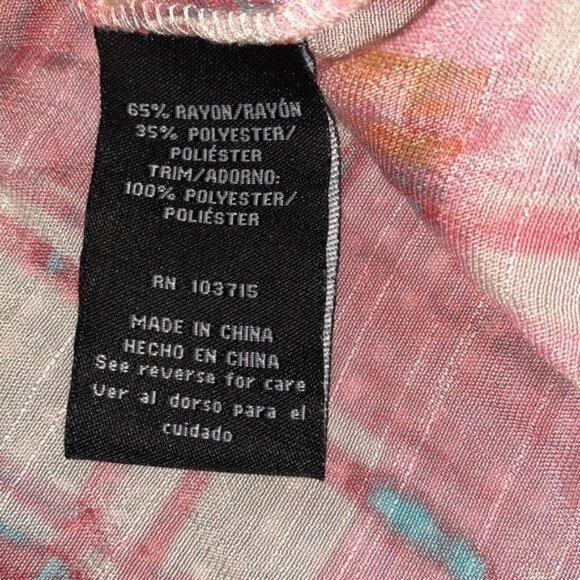 Zac & Rachel Womens Pink Plaid Sheer Peasant Blouse XL - Picture 2 of 11